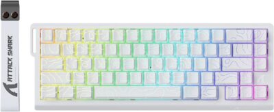 מקלדת גיימינג מגנטית Attack Shark X68 HE לבן טופוגרפי